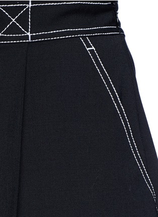 Detail View - Click To Enlarge - ALEXANDER WANG - Mock drawstring pleated twill shorts