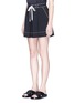 Front View - Click To Enlarge - ALEXANDER WANG - Mock drawstring pleated twill shorts