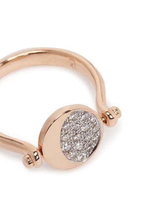Detail View - Click To Enlarge - PAMELA LOVE - 'Reversible Moon Phase' diamond 18k rose gold ring