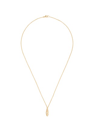 Main View - Click To Enlarge - PAMELA LOVE - 'Frida' diamond feather pendant 18k gold necklace