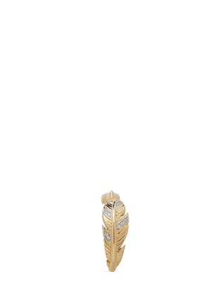 Detail View - Click To Enlarge - PAMELA LOVE - 'Frida' diamond 18k gold feather ring