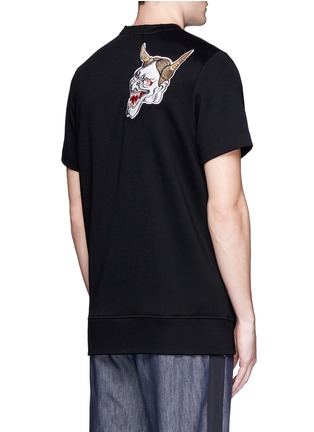 Back View - Click To Enlarge - TIM COPPENS - Bird and devil embroidered patch T-shirt