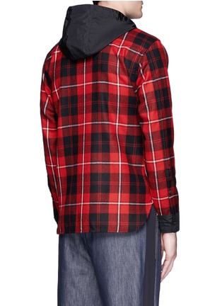 Back View - Click To Enlarge - TIM COPPENS - Check plaid hooded shirt jacket