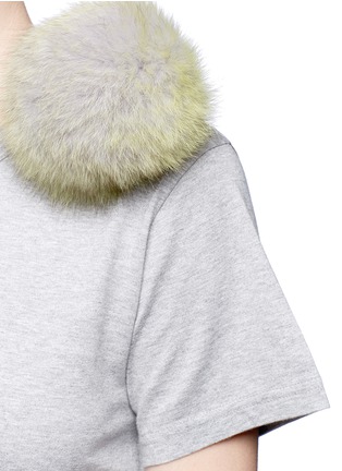 Detail View - Click To Enlarge - 73115 - Fur pom pom jersey T-shirt