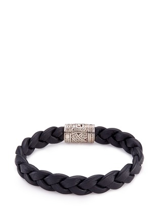 Figure View - Click To Enlarge - JOHN HARDY - Sapphire silver braided leather bracelet
