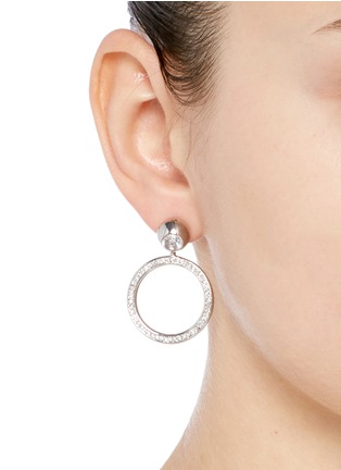 Figure View - Click To Enlarge - EDDIE BORGO - 'Voyager' cubic zirconia hoop earrings
