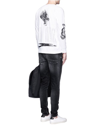Figure View - Click To Enlarge - SAAM1 - 'Sweet Pea' dragon embroidery Henley shirt