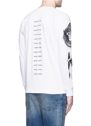 Back View - Click To Enlarge - SAAM1 - 'Gladiolus' monkey embroidery Henley shirt