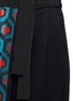 Detail View - Click To Enlarge - DELPOZO - Detachable geometric print tulle overlay pleated pants