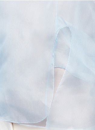 Detail View - Click To Enlarge - DELPOZO - Cutout cape silk organza bow top