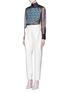 Figure View - Click To Enlarge - DELPOZO - Pleat bonded jersey pants