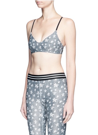 Front View - Click To Enlarge - THE UPSIDE - Graffiti star print sports bra top