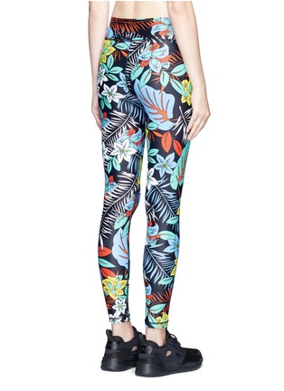 Back View - Click To Enlarge - THE UPSIDE - 'Aloha Tropical' print performance leggings