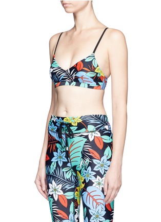 Front View - Click To Enlarge - THE UPSIDE - 'Aloha Tropical Zoe' print sports bra top