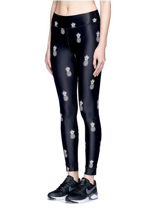 Front View - Click To Enlarge - THE UPSIDE - 'Pineapple' print performance leggings