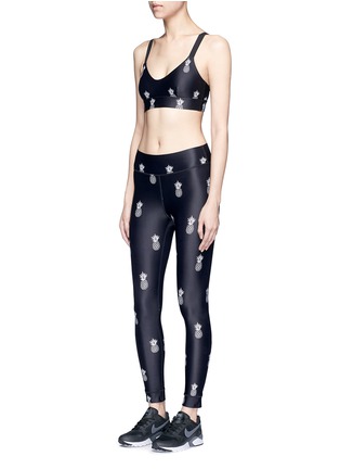 Figure View - Click To Enlarge - THE UPSIDE - 'Pineapple' print performance leggings