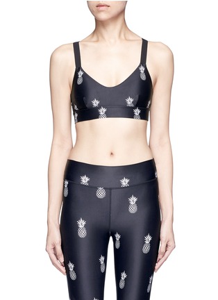 Main View - Click To Enlarge - THE UPSIDE - 'Pineapple' print sports bra top