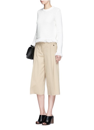 Figure View - Click To Enlarge - PROENZA SCHOULER - Fringed woven jacquard wool-cotton top