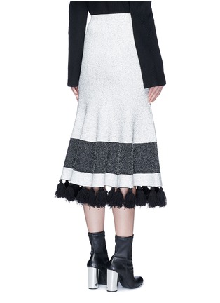 Back View - Click To Enlarge - PROENZA SCHOULER - Fringe tassel knit flared skirt