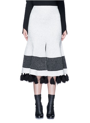 Main View - Click To Enlarge - PROENZA SCHOULER - Fringe tassel knit flared skirt
