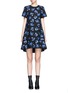 Main View - Click To Enlarge - PROENZA SCHOULER - Floral print raw trim flared shift dress