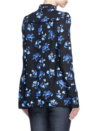 Back View - Click To Enlarge - PROENZA SCHOULER - Floral print raw trim button georgette blouse