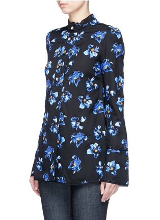 Front View - Click To Enlarge - PROENZA SCHOULER - Floral print raw trim button georgette blouse