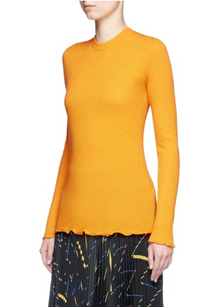 Front View - Click To Enlarge - PROENZA SCHOULER - 'Ultrafine' button back rib knit wool sweater