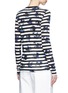 Back View - Click To Enlarge - PROENZA SCHOULER - Floral stripe long sleeve cotton T-shirt