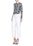 Figure View - Click To Enlarge - PROENZA SCHOULER - Floral stripe long sleeve cotton T-shirt