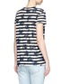 Back View - Click To Enlarge - PROENZA SCHOULER - Floral stripe tissue jersey cotton T-shirt