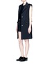 Figure View - Click To Enlarge - NEIL BARRETT - Virgin wool blend twill oversize sleeveless jacket