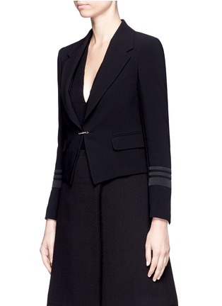 Front View - Click To Enlarge - NEIL BARRETT - Stripe cuff cropped blazer
