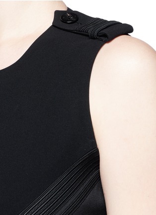 Detail View - Click To Enlarge - NEIL BARRETT - Satin stripe panel crepe maxi dress