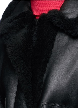 Detail View - Click To Enlarge - ACNE STUDIOS - 'Fayette' lambskin shearling belted leather coat