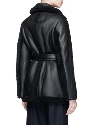 Back View - Click To Enlarge - ACNE STUDIOS - 'Fayette' lambskin shearling belted leather coat