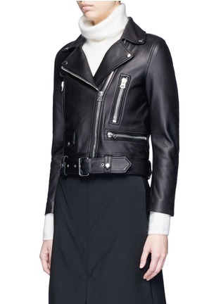 Front View - Click To Enlarge - ACNE STUDIOS - 'Mock' lambskin leather motorcycle jacket