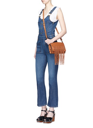 Detail View - Click To Enlarge - REBECCA MINKOFF - Heavy Laced' fringe trim crossbody clutch
