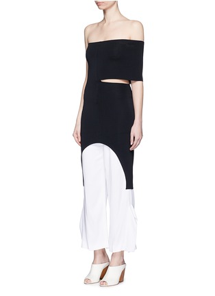 Figure View - Click To Enlarge - STELLA MCCARTNEY - Off-shoulder cutout knit tunic