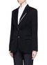 Front View - Click To Enlarge - STELLA MCCARTNEY - Split notched lapel wool suiting jacket