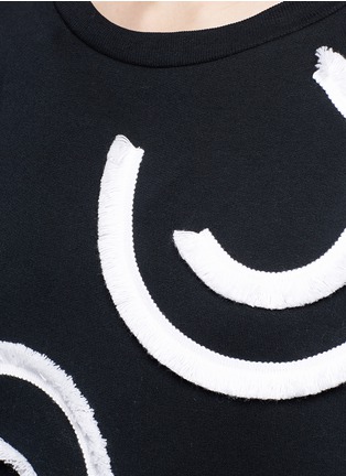 Detail View - Click To Enlarge - STELLA MCCARTNEY - Swirl fringe cotton sweatshirt
