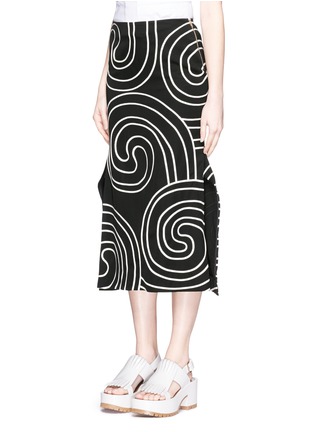 Front View - Click To Enlarge - STELLA MCCARTNEY - Swirl embroidery winged skirt