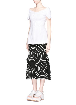 Figure View - Click To Enlarge - STELLA MCCARTNEY - Swirl embroidery winged skirt