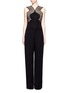 Main View - Click To Enlarge - STELLA MCCARTNEY - Embroidered mesh lace wool jumpsuit