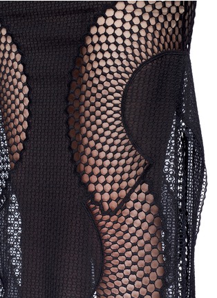 Detail View - Click To Enlarge - STELLA MCCARTNEY - Embroidered mesh lace midi skirt