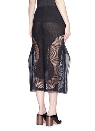 Back View - Click To Enlarge - STELLA MCCARTNEY - Embroidered mesh lace midi skirt