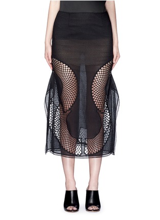 Main View - Click To Enlarge - STELLA MCCARTNEY - Embroidered mesh lace midi skirt