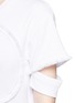 Detail View - Click To Enlarge - STELLA MCCARTNEY - Swirl fringe cutout sleeve cotton top