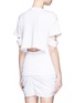 Back View - Click To Enlarge - STELLA MCCARTNEY - Swirl fringe cutout sleeve cotton top