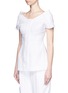 Front View - Click To Enlarge - STELLA MCCARTNEY - Structured off-shoulder cotton piqué top